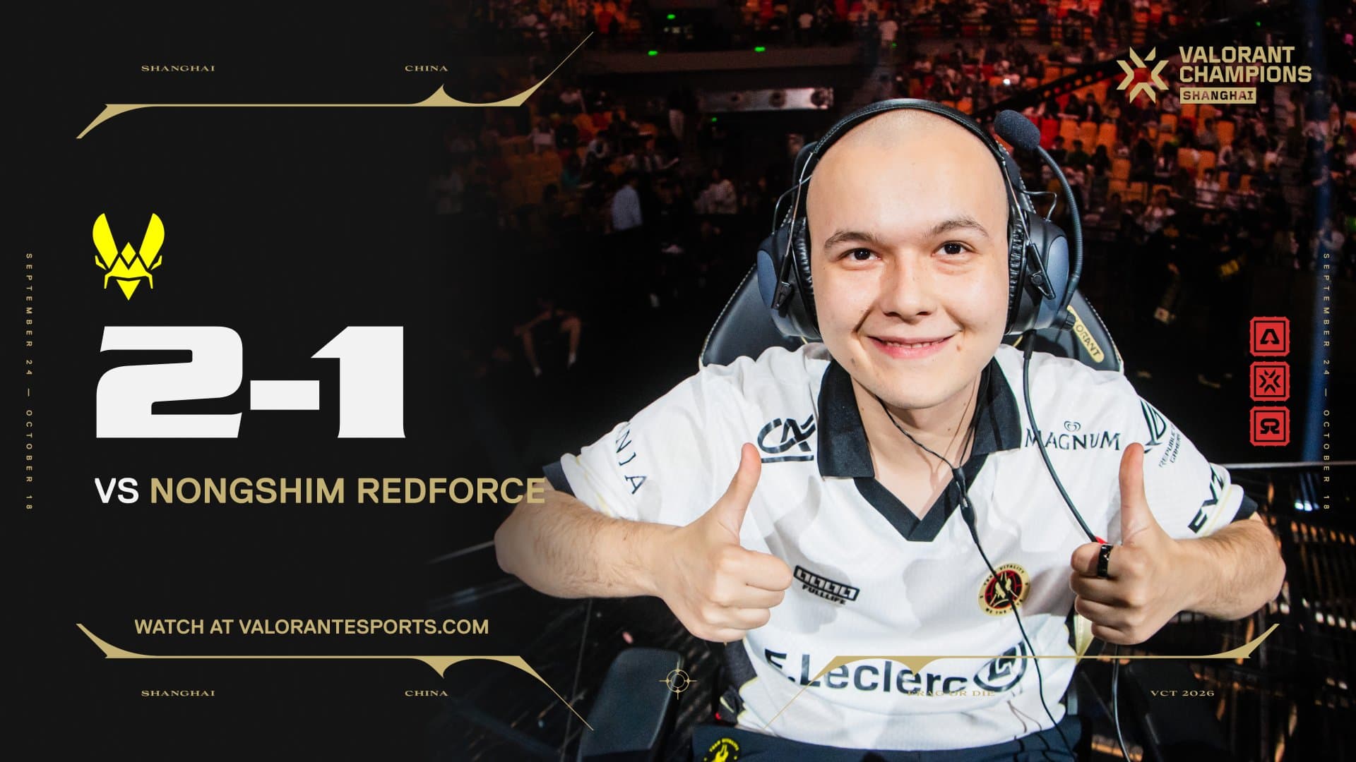 Vitality defeat Nongshim RedForce to reach VALORANT Champions upper semifinals
